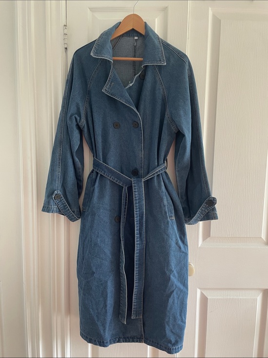 Jackets & Blazers - Denim Trench Coat - Blue